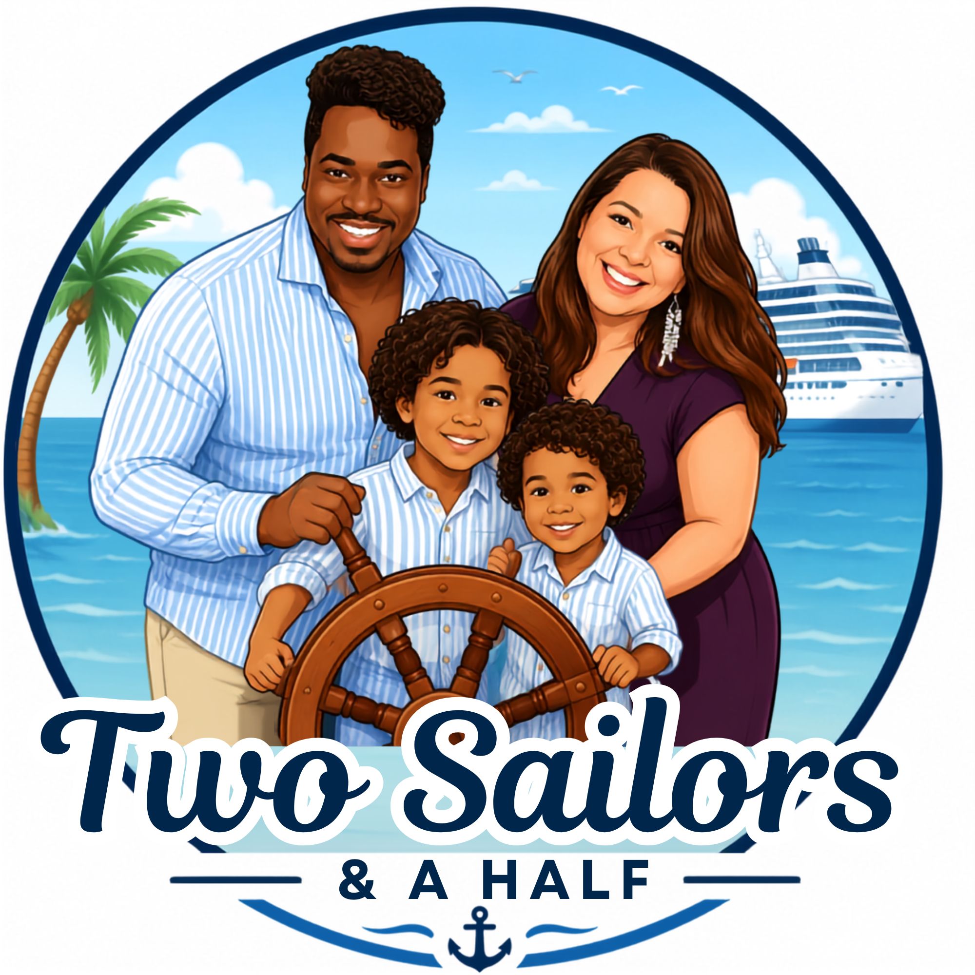 Two Sailors and a Half family logo